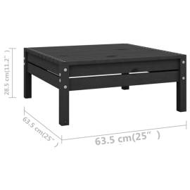 Set mobilier de grădină, 7 piese, negru, lemn masiv de pin, 8 image