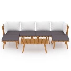 Set mobilier de grădină cu perne, 7 piese, lemn masiv de acacia, 3 image