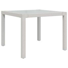 Set mobilier de exterior cu perne, 3 piese, alb, poliratan, 8 image