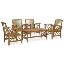 Set mobilier de grădină, 5 piese, lemn masiv de acacia