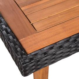 Set mobilier de exterior, 5 piese, negru și maro, poliratan, 3 image