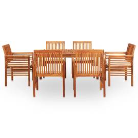 Set mobilier de exterior cu perne 7 piese lemn masiv de acacia, 2 image