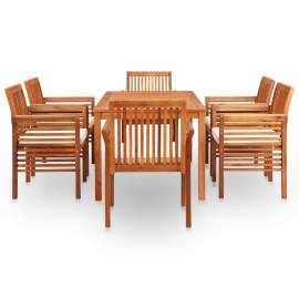 Set mobilier de exterior cu perne 7 piese lemn masiv de acacia, 3 image