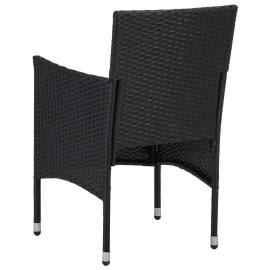 Set mobilier de grădină, 3 piese, negru, 7 image