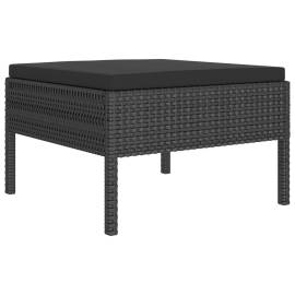 Set mobilier de grădină cu perne, 7 piese, negru, poliratan, 3 image