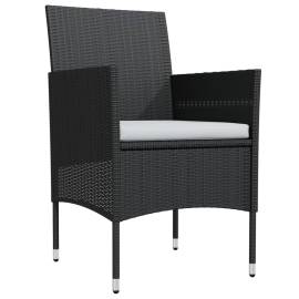 Set mobilier de grădină cu perne, 7 piese, negru, 3 image