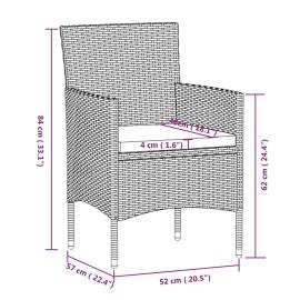 Set mobilier de grădină cu perne, 7 piese, negru, 7 image