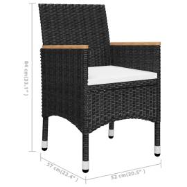 Set mobilier de grădină, 3 piese, negru, 10 image