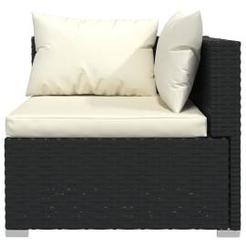 Set mobilier de grădină cu perne, 10 piese, negru, poliratan, 4 image