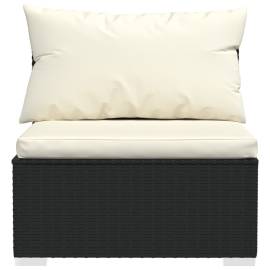 Set mobilier de grădină cu perne, 10 piese, negru, poliratan, 6 image