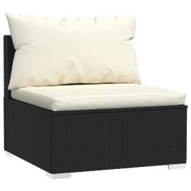 Set mobilier de grădină cu perne, 10 piese, negru, poliratan, 5 image