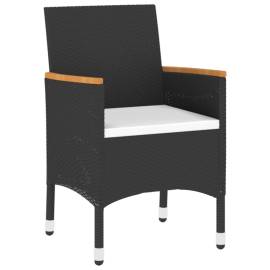 Set de mobilier pentru grădină, 3 piese, negru, poliratan, 5 image