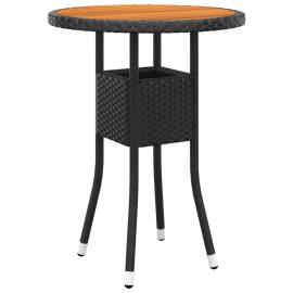 Set de mobilier pentru grădină, 3 piese, negru, poliratan, 3 image