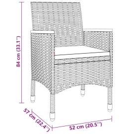 Set de mobilier pentru grădină, 3 piese, negru, poliratan, 8 image