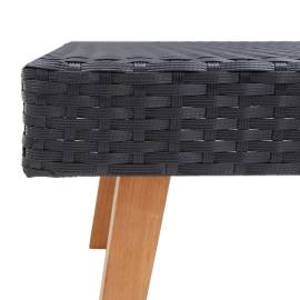 Set mobilier de grădină cu perne, 5 piese, negru, poliratan, 8 image