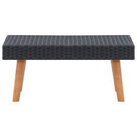 Set mobilier de grădină cu perne, 5 piese, negru, poliratan, 7 image