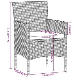 Set mobilier exterior, 5 piese, gri, poliratan/ sticlă tratată, 10 image