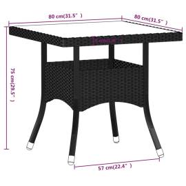 Set mobilier exterior, 5 piese, gri, poliratan/ sticlă tratată, 9 image