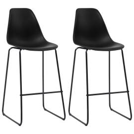 Set mobilier de bar, 3 piese, negru, plastic, 5 image