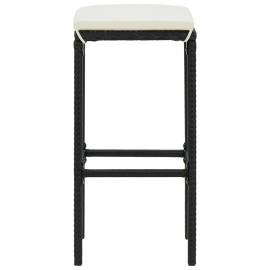 Set mobilier bar de grădină cu perne, 5 piese, negru, poliratan, 9 image