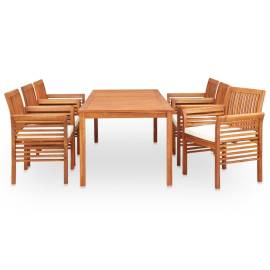 Set mobilier de exterior cu perne 7 piese lemn masiv de acacia, 3 image