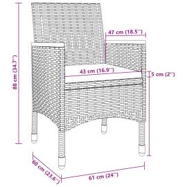 Set mobilier de grădină cu perne, 9 piese, poliratan și sticlă, 7 image