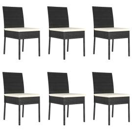 Set de mobilier de grădină, 7 piese, negru, poliratan, 7 image