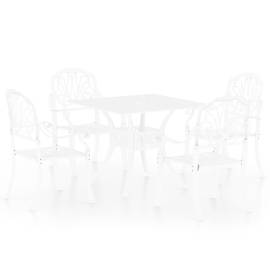 Set mobilier bistro, 5 piese, alb, aluminiu turnat, 2 image