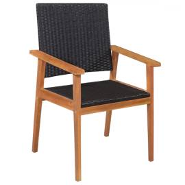 Set mobilier de exterior, 5 piese, negru și maro, poliratan, 2 image