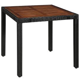 Set mobilier de exterior, 5 piese negru, poliratan, lemn acacia, 2 image