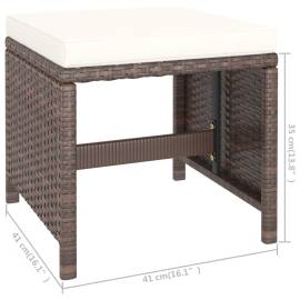 Set mobilier de exterior cu perne, 6 piese, maro, poliratan, 11 image