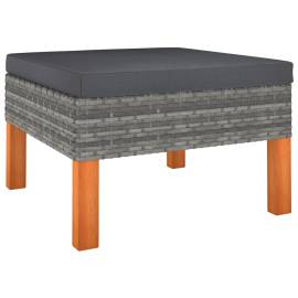 Set mobilier de grădină cu perne, 9 piese, gri, poliratan, 5 image