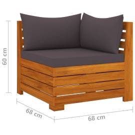 Set mobilier grădină cu perne, 5 piese, lemn masiv de acacia, 6 image