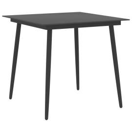 Set de masă pentru grădină, 5 piese, negru și maro, 8 image