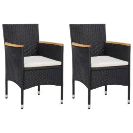 Set mobilier de grădină, 3 piese, negru, 3 image