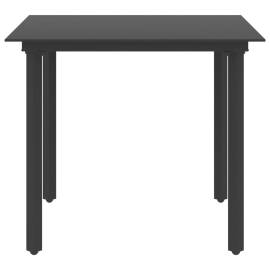 Set mobilier de masă pentru grădină, 3 piese, negru, ratan pvc, 4 image