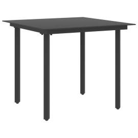Set mobilier de masă pentru grădină, 3 piese, negru, ratan pvc, 3 image