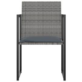 Set mobilier de exterior cu perne, 7 piese, gri, poliratan, 4 image