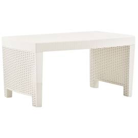 Set mobilier de grădină, 3 piese, alb, plastic, 6 image