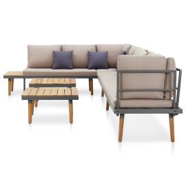 Set mobilier de grădină 8 locuri cu perne lemn masiv de acacia, 4 image