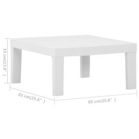 Set mobilier de grădină cu perne, 2 piese, alb, plastic, 11 image