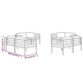 Set mobilier de grădină cu perne, 8 piese, antracit, aluminiu, 10 image