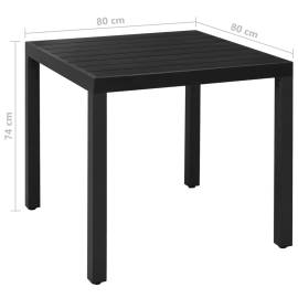 Set de masă pentru grădină, 5 piese, negru, aluminiu, 11 image