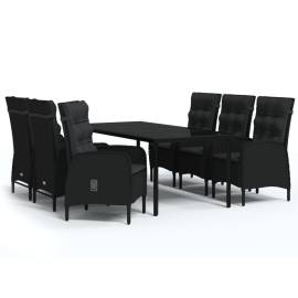 Set mobilier de grădină cu perne,negru, 7 piese, 2 image