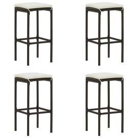 Set mobilier bar de grădină cu perne, 9 piese, maro, poliratan, 6 image