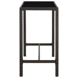 Set mobilier bar de grădină cu perne, 9 piese, maro, poliratan, 5 image