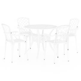 Set mobilier bistro, 5 piese, alb, aluminiu turnat, 2 image