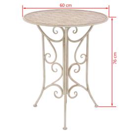 Set mobilier de bistro, 3 piese, alb, oțel, 9 image