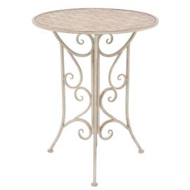 Set mobilier de bistro, 3 piese, alb, oțel, 2 image