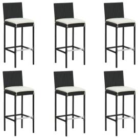 Set mobilier bar de grădină cu perne, 7 piese, negru, poliratan, 6 image